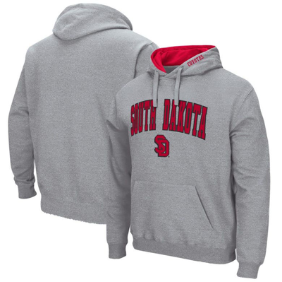 Colosseum Heathered Gray South Dakota Coyotes Arch And Logo Pullover Hoodie