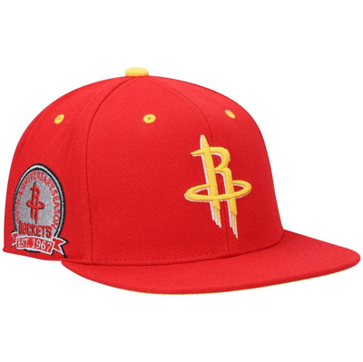 Mitchell & Ness Men's  Red Houston Rockets 40th Anniversary Color Flip Snapback Hat