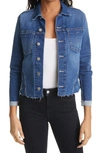 L AGENCE JANELLE RAW CUT SLIM DENIM JACKET