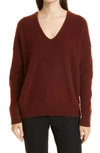 Vince Relaxed V-neck Cashmere Pullover In Black