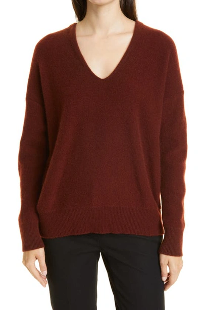 Vince Relaxed V-neck Cashmere Pullover In Black