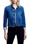 L AGENCE JANELLE RAW CUT SLIM DENIM JACKET