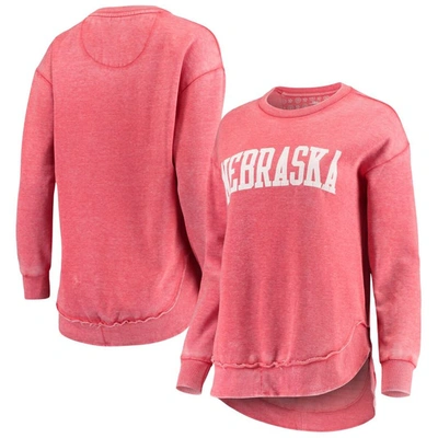 Pressbox Women's Scarlet Nebraska Huskers Vintage-like Wash Pullover Sweatshirt
