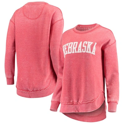 PRESSBOX PRESSBOX SCARLET NEBRASKA HUSKERS VINTAGE WASH PULLOVER SWEATSHIRT