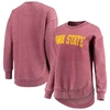 Pressbox Women's Cardinal Iowa State Cyclones Vintage-like Wash Pullover Sweatshirt In Cardinal