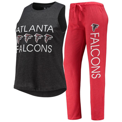 Concepts Sport Women's  Red, Black Atlanta Falcons Muscle Tank Top And Pants Sleep Set In Red,black