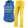 Concepts Sport Women's  Gold, Royal Los Angeles Rams Muscle Tank Top And Pants Sleep Set In Gold