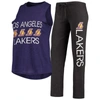 Concepts Sport Women's  Black, Purple Los Angeles Lakers Tank Top And Pants Sleep Set In Purple