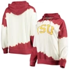 Gameday Couture Women's  White, Cardinal Iowa State Cyclones For The Fun Double Dip-dyed Pullover Hoo In White