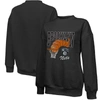 Majestic Threads Black Brooklyn Nets Bank Shot Pullover Tri-blend Sweatshirt In Black