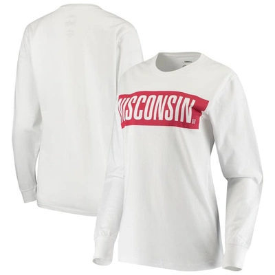 Pressbox Women's  White Wisconsin Badgers Big Block Whiteout Long Sleeve T-shirt