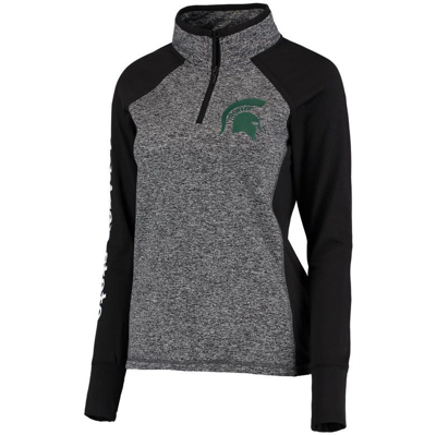 Camp David Women's Gray, Black Michigan State Spartans Finalist Quarter-zip Pullover Jacket In Gray,black