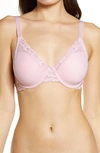 Natori Feathers Full Figure Contour Underwire T-shirt Everyday Plunge Bra (30h) Women's In Macaroon