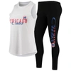 Concepts Sport Women's White, Black Chicago Cubs Sonata Tank Top And Leggings Set In White