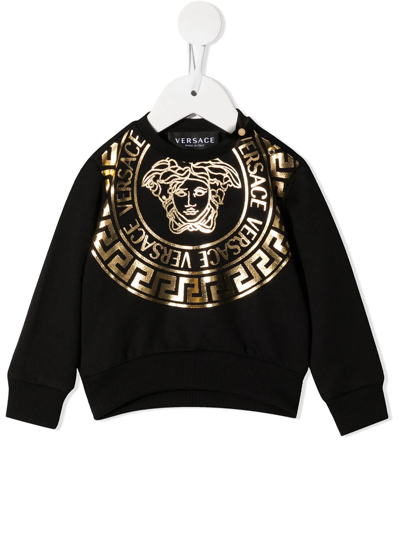 Versace Babies' Black & Gold Medusa Sweatshirt