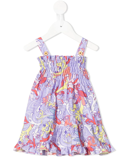 Versace Babies' Baroccofest Dress In Multicolor