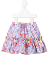 VERSACE BAROCCO-PRINT RUFFLED MINISKIRT