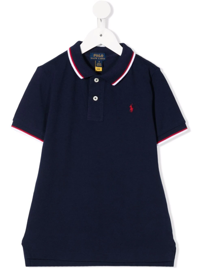 Ralph Lauren Kids' Logo-embroidered Polo Shirt In Blue