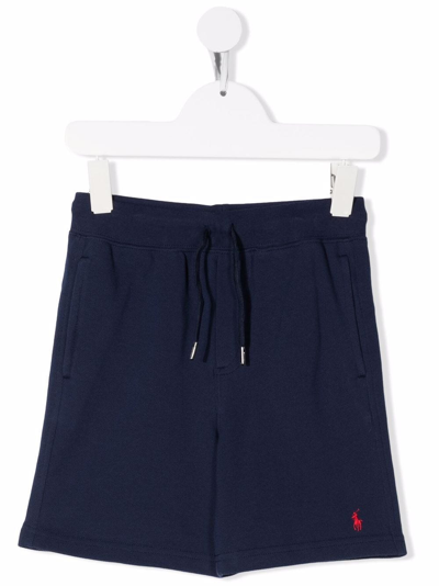 Ralph Lauren Logo-embroidered Track Shorts In 蓝色
