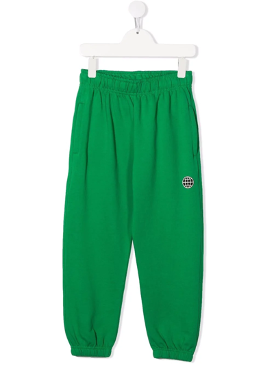 Molo Kids Logo Patch Tracksuit Bottoms In Green
