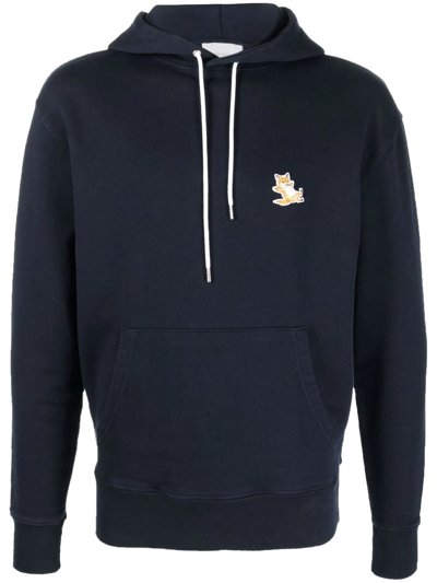 Maison Kitsuné Maison Kitsune Men Chillax Fox Patch Classic Hoodie In P480 Navy