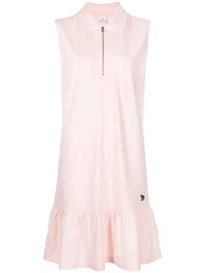 Ps By Paul Smith Zebra-patch Polo Dress In Pink