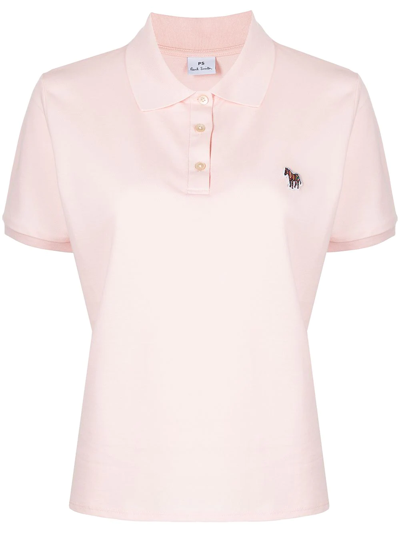 Ps By Paul Smith Zebra Logo Polo Shirt In Pink