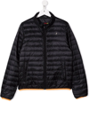 Herno Teen Logo-plaque Feather-down Puffer Jacket In Blue