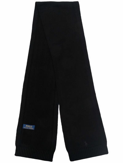 Polo Ralph Lauren Kids' Embroidered-polo Bear Scarf In Black