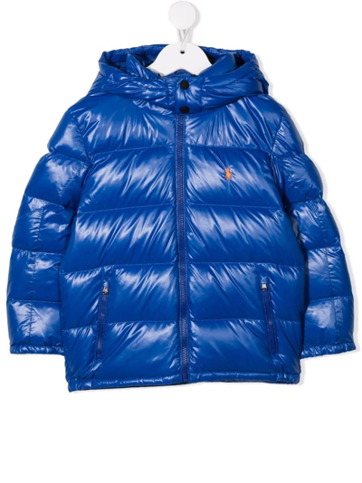 Ralph Lauren Kids' Down-filled Hooded Jacket In Blue