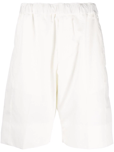 Alexander Mcqueen Organic Cotton-poplin Shorts In White