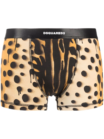 Dsquared2 Patterned Logo-waistband Boxers In Black