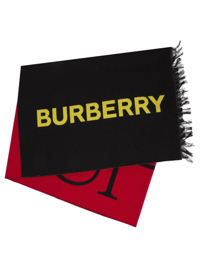 Burberry Kinship Football Scarf In Red