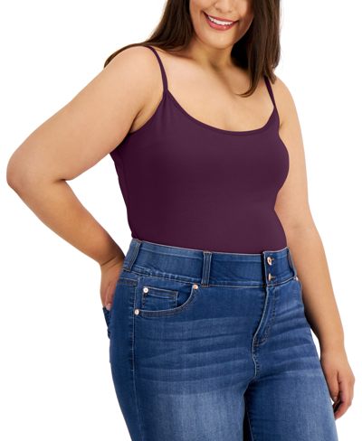 Aveto Trendy Plus Size Tank Top In Pickled Beet
