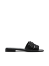 Prada Quilted Lambskin Logo Flat Sandals In Nocolor
