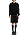 Prada Oversized Cotton Sweatshirt With Logo In Black