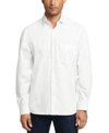 Van Heusen Men's Fitted Stretch Wrinkle Free Sateen Solid Dress Shirt In White