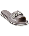 Karl Lagerfeld Women's Bijou Embellished Slide Sandals Women's Shoes In Silver