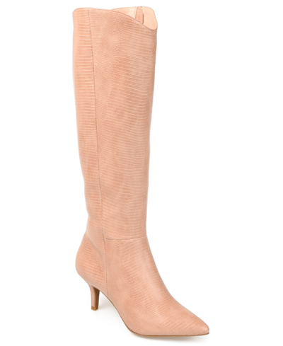 Journee Collection Women's Estrella Wide Calf Boots Women's Shoes In Blush