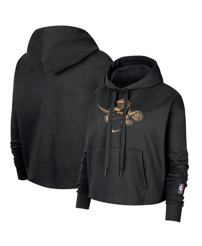 Nike Women's  Black Toronto Raptors 2021/22 City Edition Essential Logo Cropped Pullover Hoodie