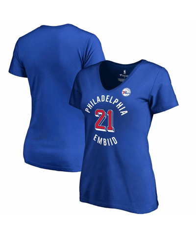 Fanatics Women's Joel Embiid Royal Philadelphia 76ers Notable T-shirt
