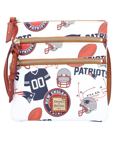 Dooney & Bourke Women's  New England Patriots Triple-zip Crossbody Purse In White Multi