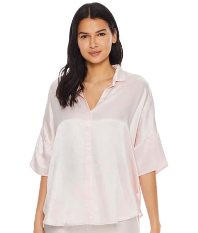 PJ HARLOW FRAN SATIN NOTCH COLLAR PAJAMA TOP