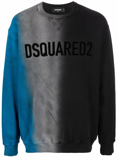 Dsquared2 Block-print Sweatshirt In Blue