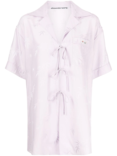 Alexander Wang Jacquard Pajama-style Shirt In Purple