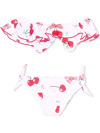 Monnalisa Cherry Print Bikini In Pink