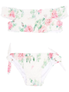 MONNALISA FLORAL-PRINT SMOCKED BIKINI