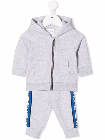 Bosswear Babies' Logo-tape Detail Tracksuit Set In Grey