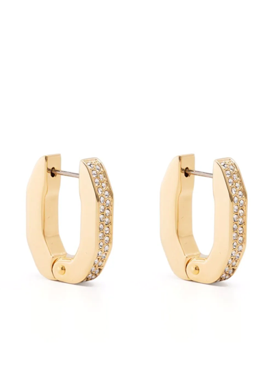 Swarovski Dextera Crystal Embellished Hoop Earrings In Gold