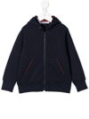 Familiar Zipped Cotton Hoodie In Blue